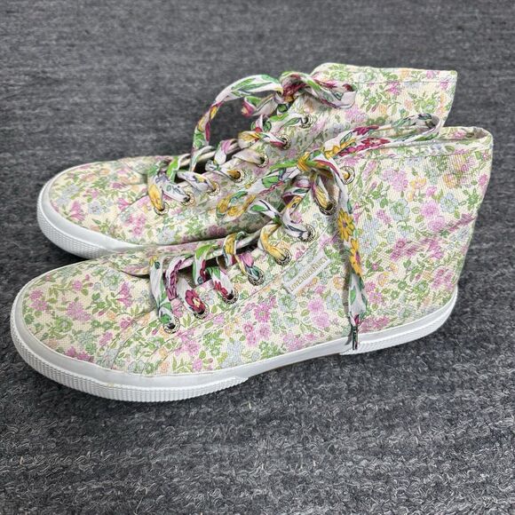 Loveshackfancy X Superga Floral High Top Sneakers Women 10.5 Floral Strawberry - Picture 4 of 16